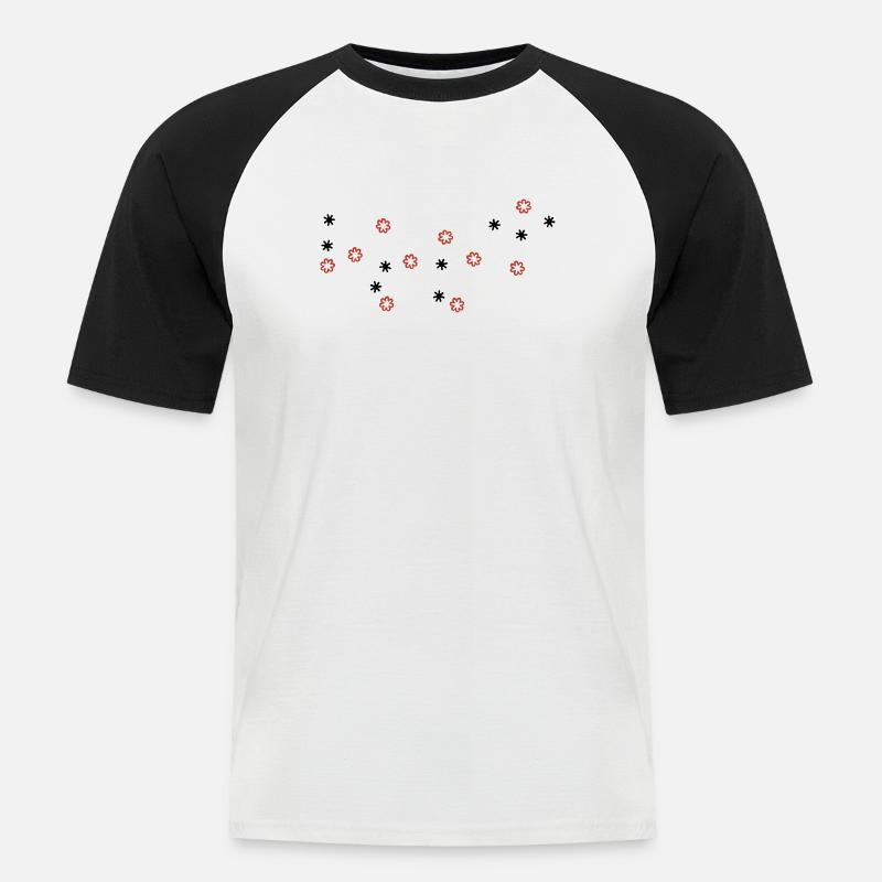 blümchen - Männer Baseball-T-Shirt - Weiß/Schwarz