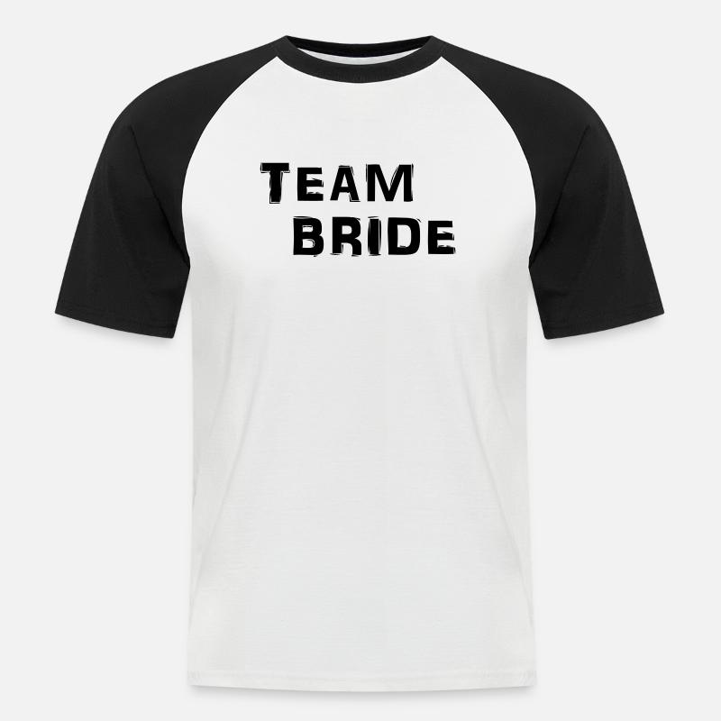 Team Bride - Männer Baseball-T-Shirt - Weiß/Schwarz