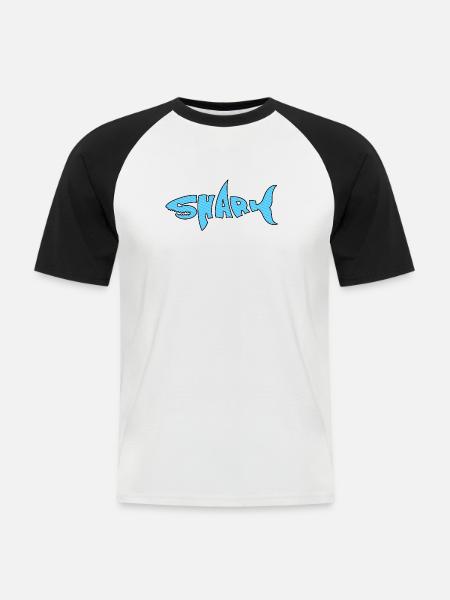 Shark - Men's Baseball T-Shirt - white/black