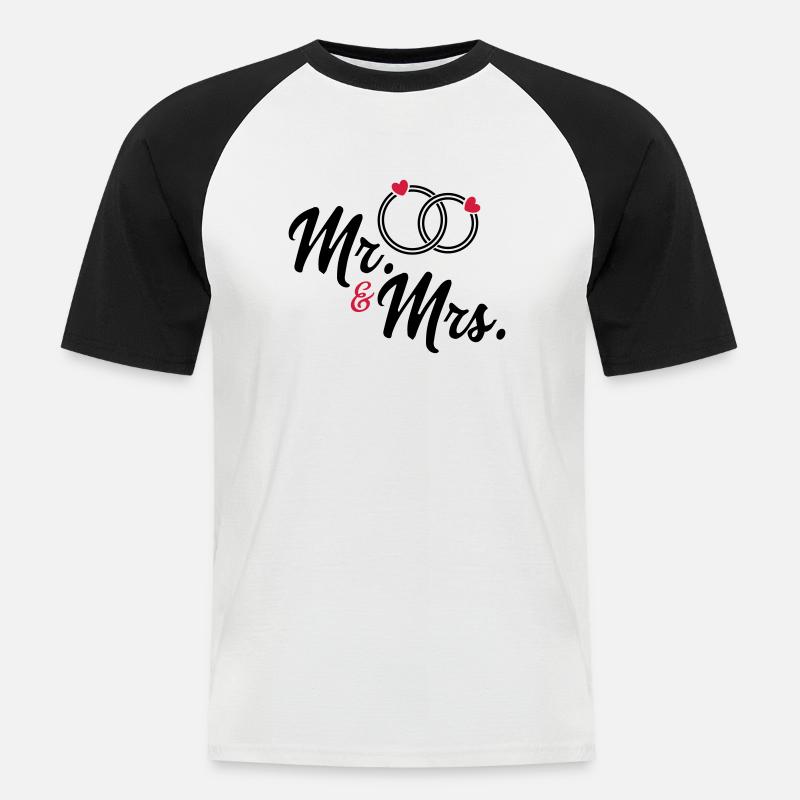 coppia - Maglia da baseball a manica corta da uomo - bianco/nero