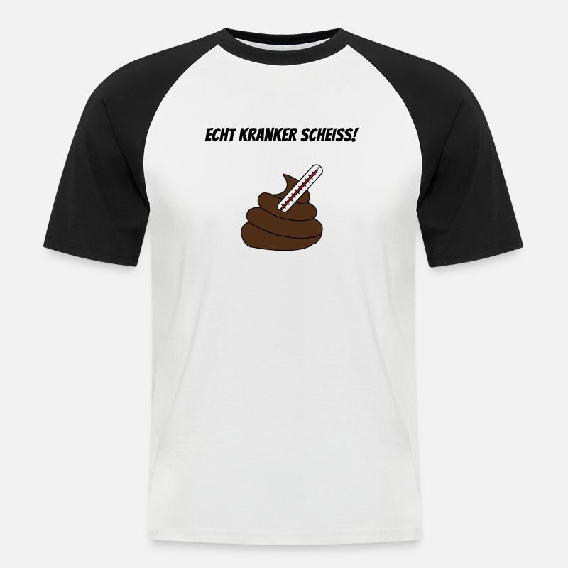 Kranker Scheiss - Männer Baseball-T-Shirt - Weiß/Schwarz