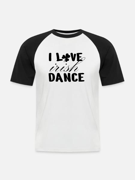Dancing Dance Music - Männer Baseball-T-Shirt - Weiß/Schwarz