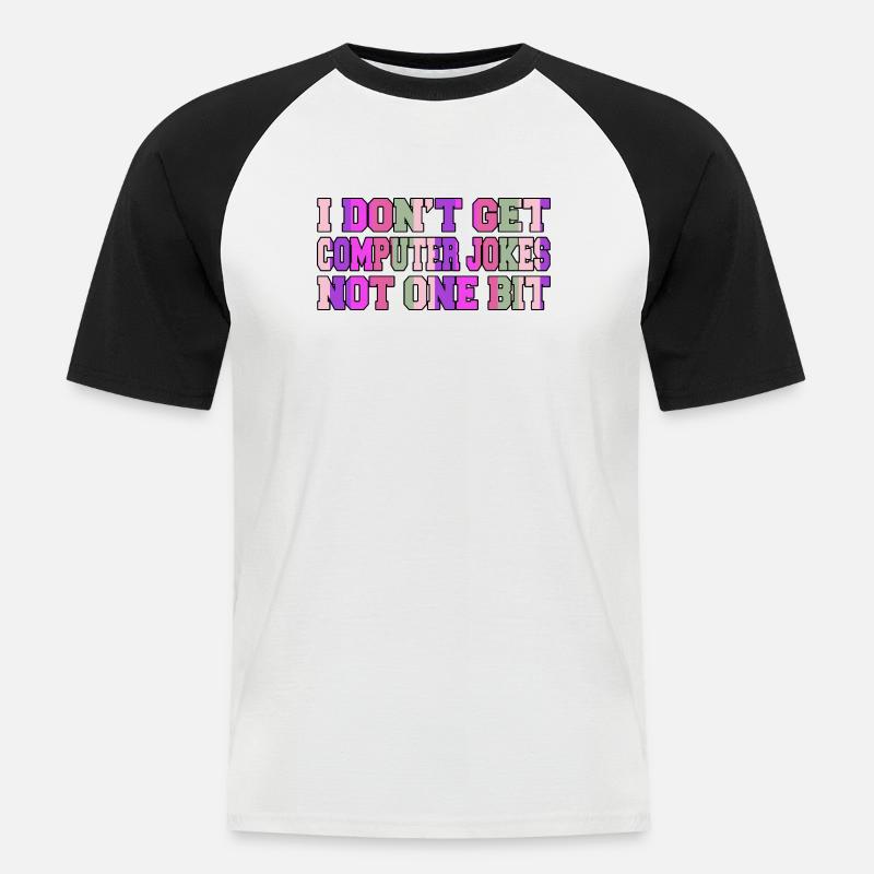 robotics statement birthday present - Männer Baseball-T-Shirt - Weiß/Schwarz
