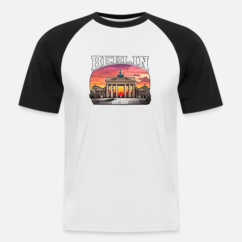 Berlin seit 1237 (2) - Männer Baseball-T-Shirt - Weiß/Schwarz