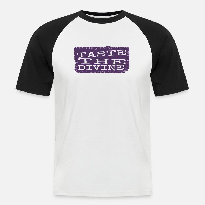 delightful dining cool culinary indulgence - Männer Baseball-T-Shirt - Weiß/Schwarz