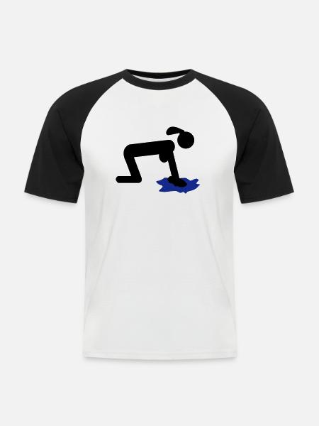 putzen putzfrau - Männer Baseball-T-Shirt - Weiß/Schwarz