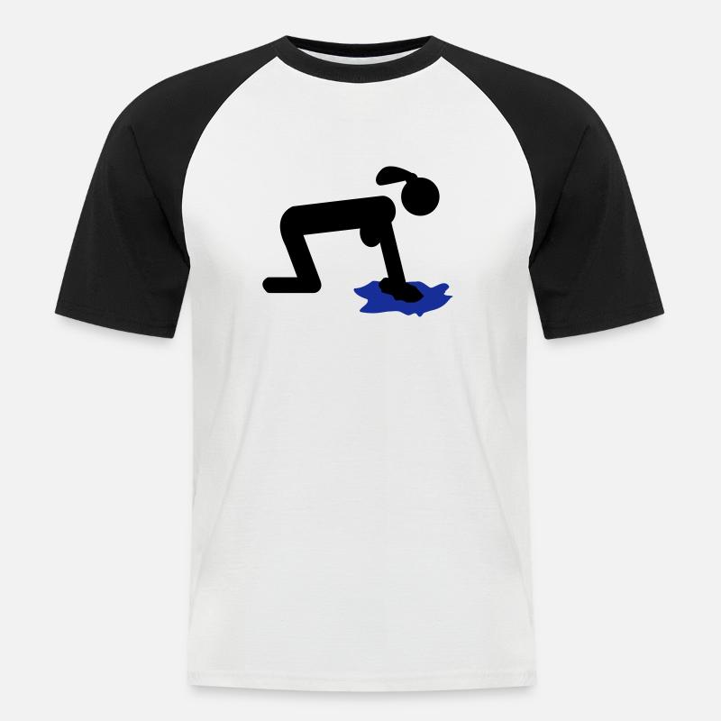 putzen putzfrau - Männer Baseball-T-Shirt - Weiß/Schwarz