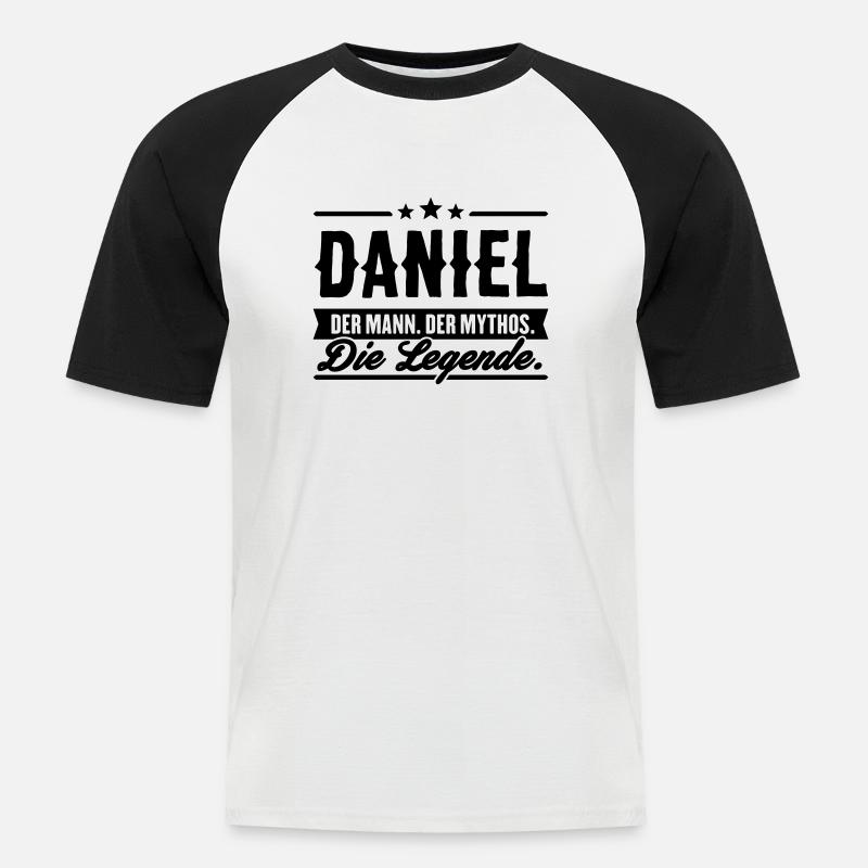 Man Myth Legend daniel - Men's Baseball T-Shirt - white/black