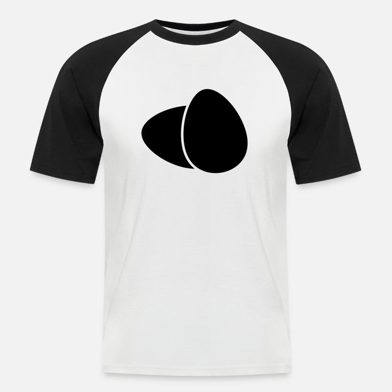 2 Eier - Männer Baseball-T-Shirt - Weiß/Schwarz