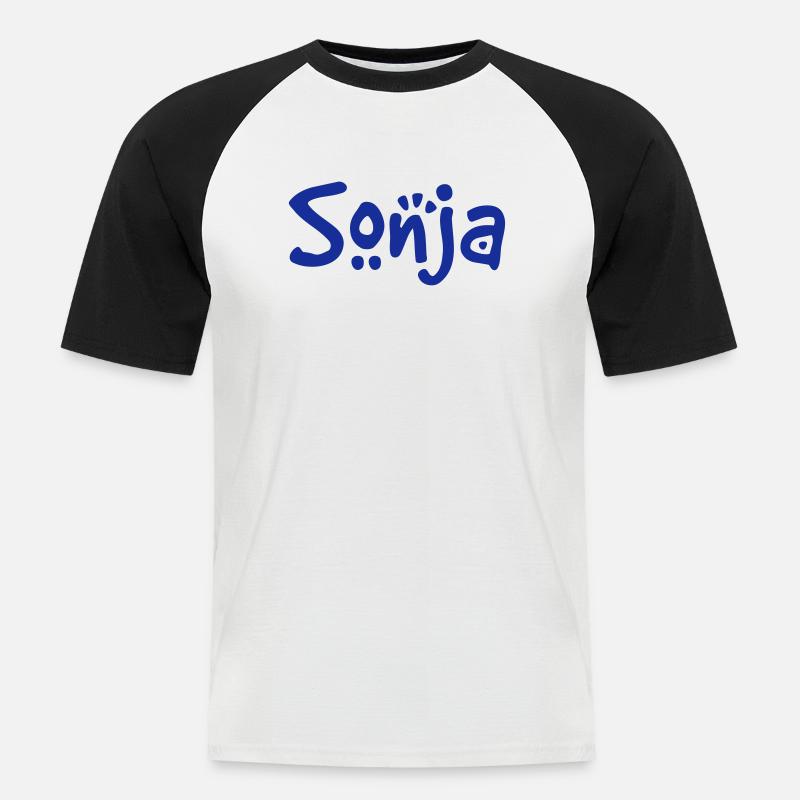 Sonja - Männer Baseball-T-Shirt - Weiß/Schwarz