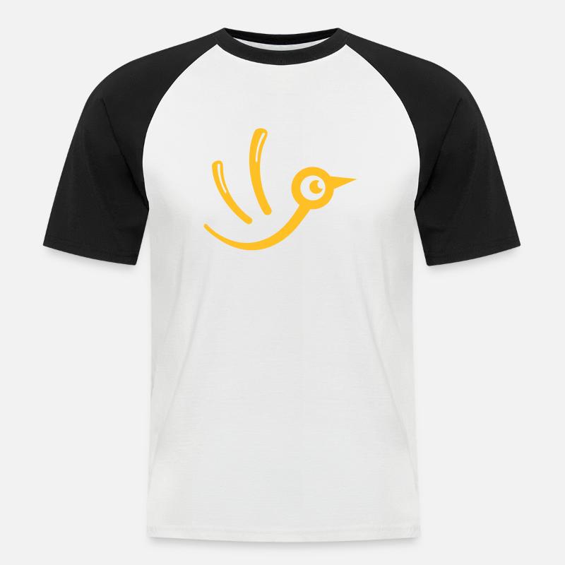 Vögelchen - Männer Baseball-T-Shirt - Weiß/Schwarz