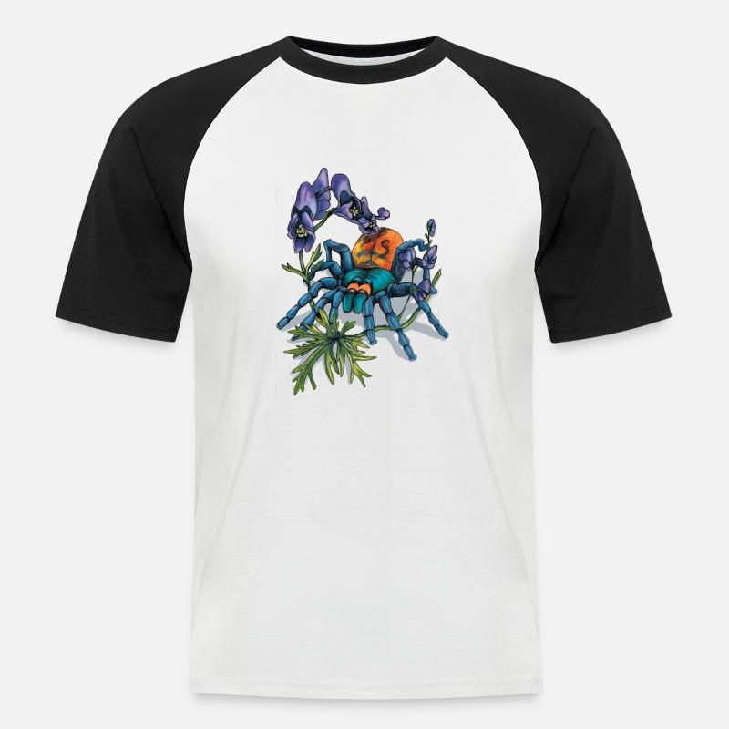 Spinne (Arachne) - Männer Baseball-T-Shirt - Weiß/Schwarz