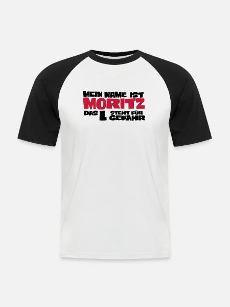 Moritz - T-shirt baseball manches courtes Homme - blanc/noir