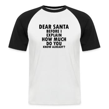 Merry Christmas - Männer Baseball-T-Shirt - Weiß/Schwarz - Vorne - Nik (191cm)