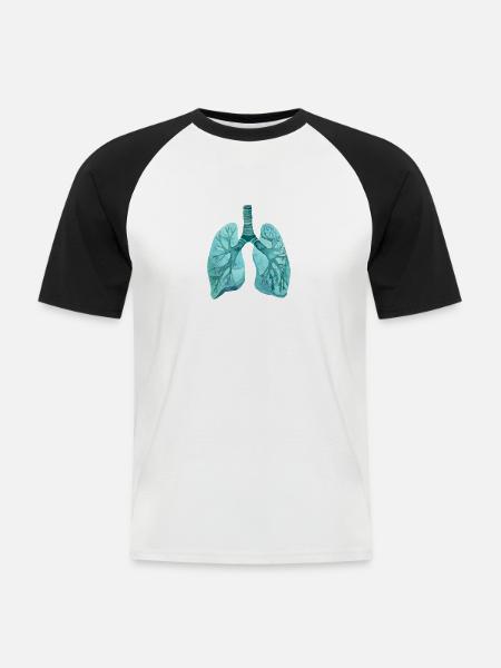 Lung medics - Men's Baseball T-Shirt - white/black