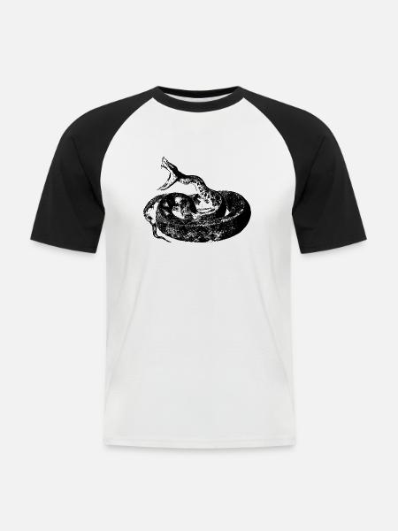 Rattlesnake - Männer Baseball-T-Shirt - Weiß/Schwarz