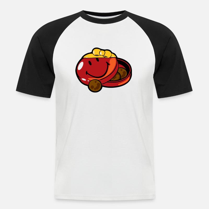 Smiley chokladlåda - Kortärmad basebolltröja herr - vit/svart