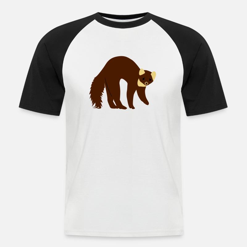marder - Männer Baseball-T-Shirt - Weiß/Schwarz