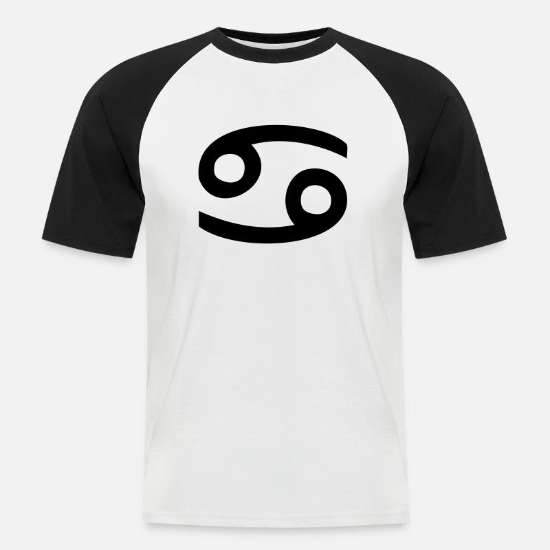 Sternzeichen Krebs - Männer Baseball-T-Shirt - Weiß/Schwarz