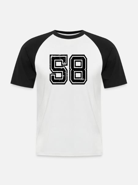 58 Sivas used look - Men's Baseball T-Shirt - white/black