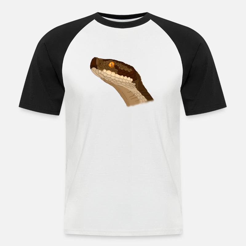 Aspic vipera - Maglia da baseball a manica corta da uomo - bianco/nero