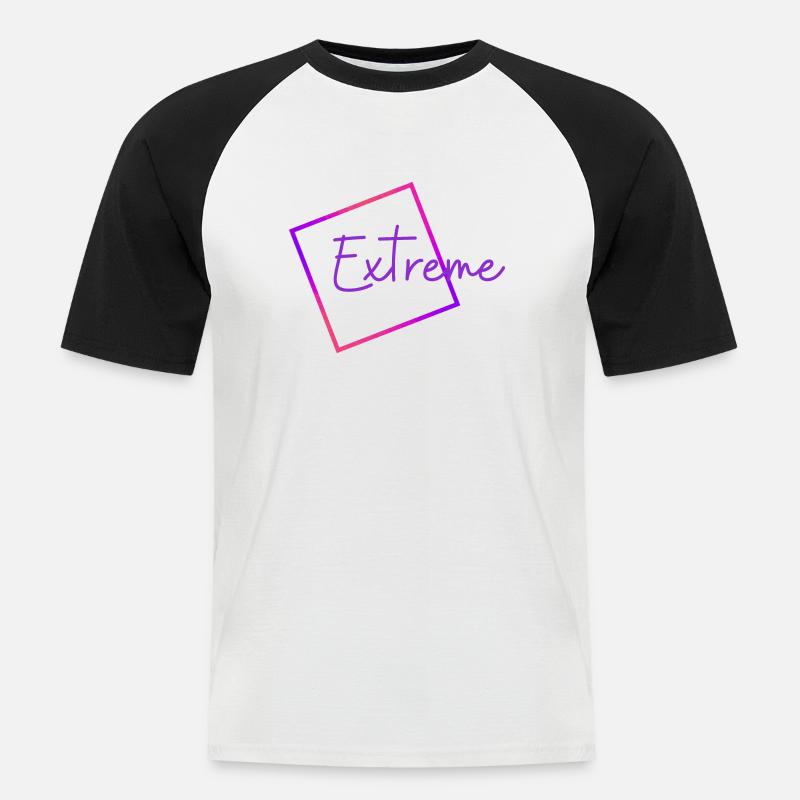 Extrem - Männer Baseball-T-Shirt - Weiß/Schwarz