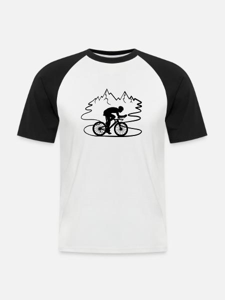 Excursion Bike Rider - Men's Baseball T-Shirt - white/black