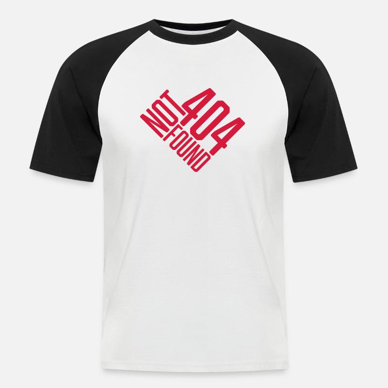 Not found 404 Error - Männer Baseball-T-Shirt - Weiß/Schwarz