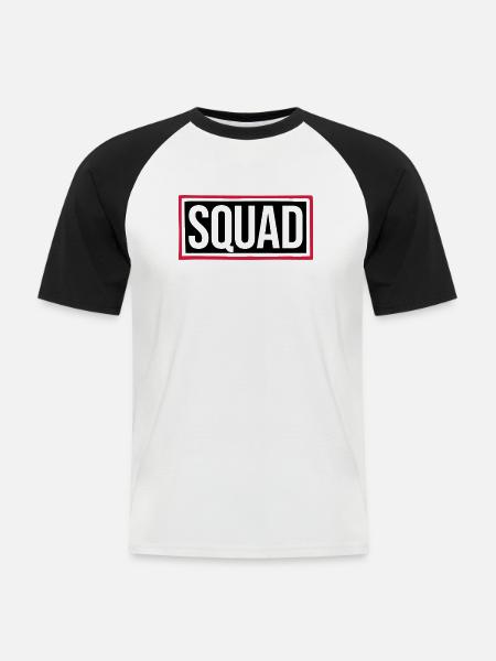 Squad Text Leader Shield - Men's Baseball T-Shirt - white/black