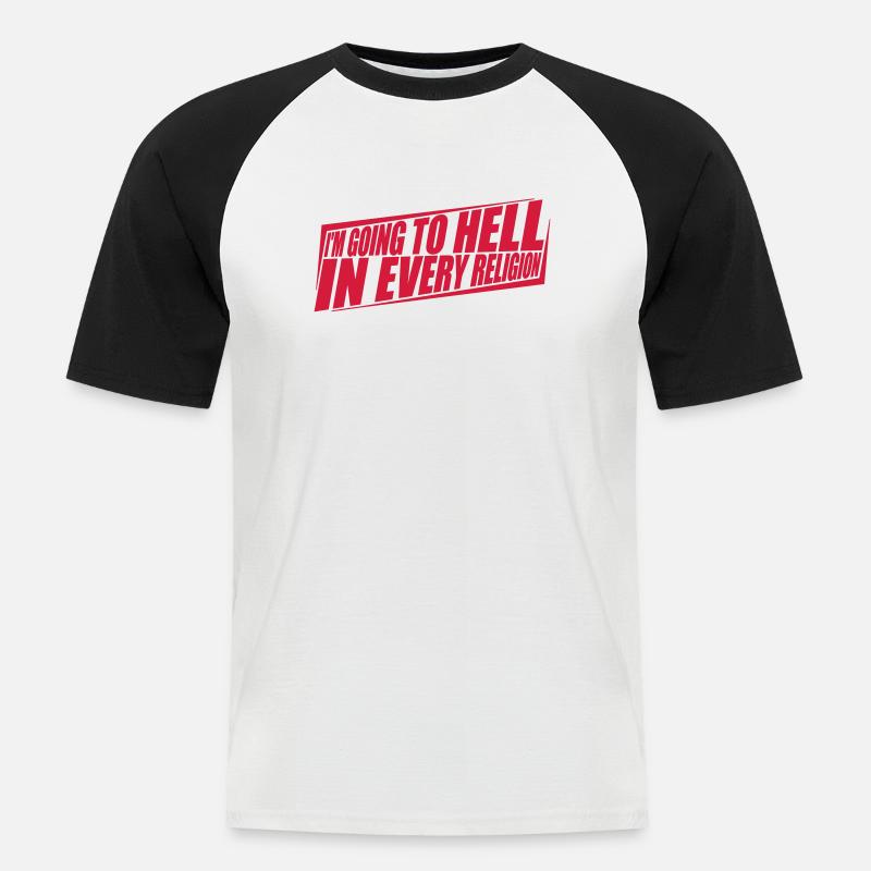 im going to hell - Männer Baseball-T-Shirt - Weiß/Schwarz