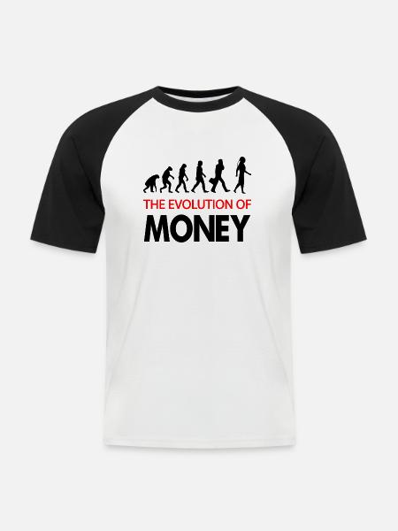 Bitcoin Trading Crypto Aktien - Männer Baseball-T-Shirt - Weiß/Schwarz