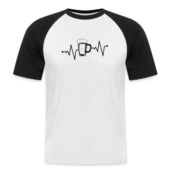 bier puls - Männer Baseball-T-Shirt - Weiß/Schwarz - Vorne - Nik (191cm)