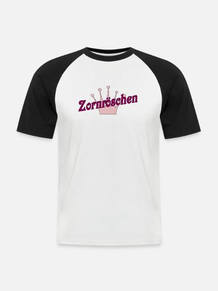 Zornröschen - Männer Baseball-T-Shirt - Weiß/Schwarz