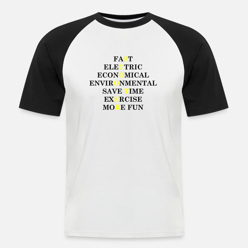 E-Scooter Roller Scooter - Männer Baseball-T-Shirt - Weiß/Schwarz