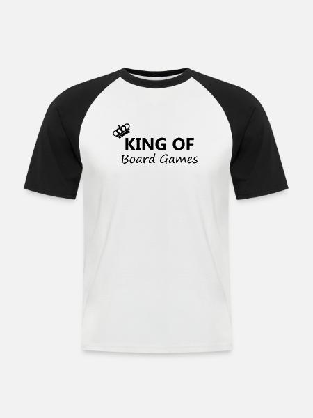 Boardgame Chess Backgammon Game Night - Men's Baseball T-Shirt - white/black