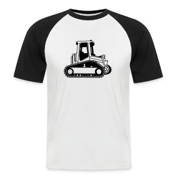 bulldozer - T-shirt baseball manches courtes Homme - blanc/noir - Devant - Nik (191cm)