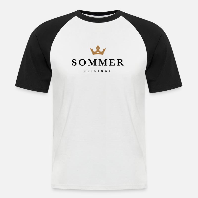 Summer - Men's Baseball T-Shirt - white/black