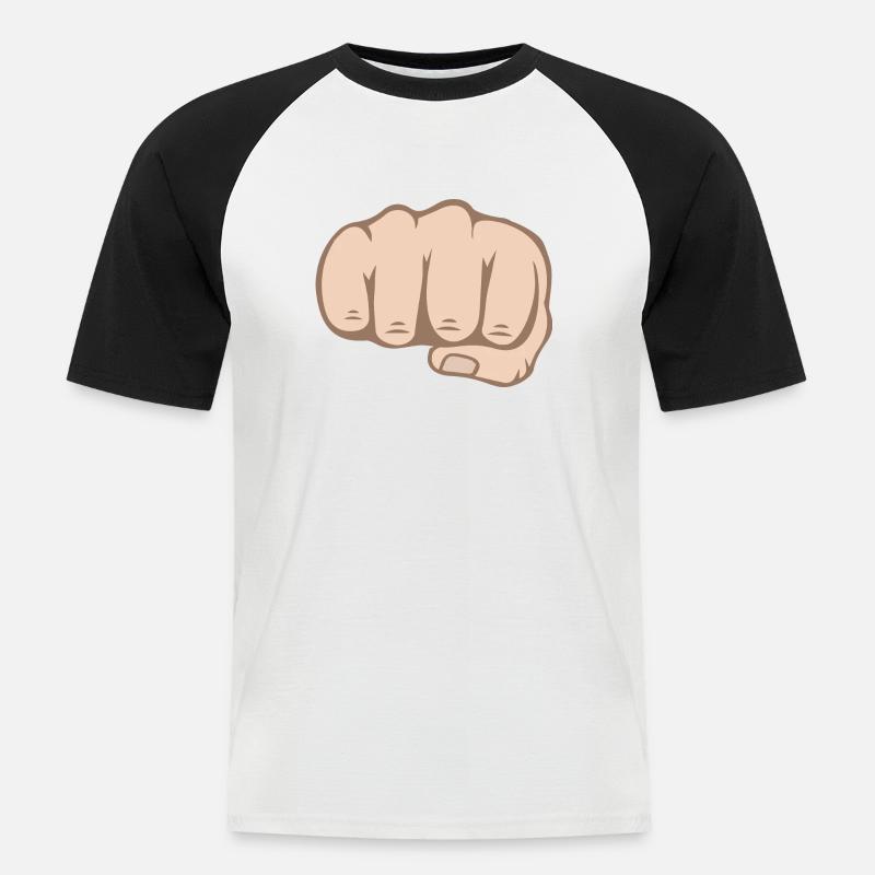 Faust - Männer Baseball-T-Shirt - Weiß/Schwarz