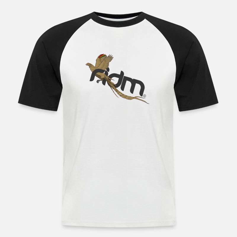 ridm rasta pheasant - Männer Baseball-T-Shirt - Weiß/Schwarz
