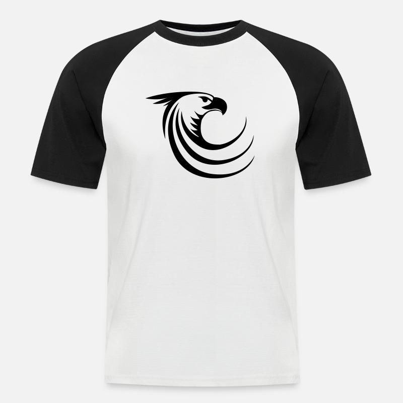 Adler wie ein Phönix - Männer Baseball-T-Shirt - Weiß/Schwarz