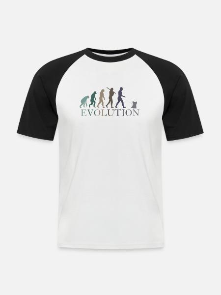 EVOLUTION Yorkshire Terrier - Männer Baseball-T-Shirt - Weiß/Schwarz