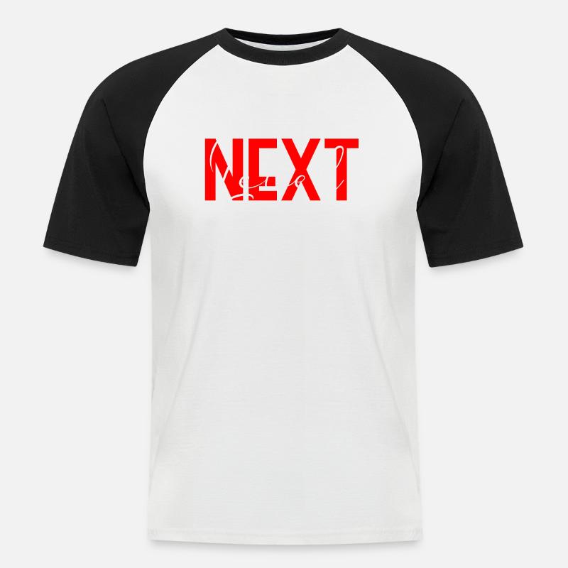 Next Level - Männer Baseball-T-Shirt - Weiß/Schwarz