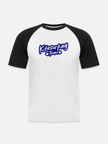 Kitesurfing Team - Männer Baseball-T-Shirt - Weiß/Schwarz