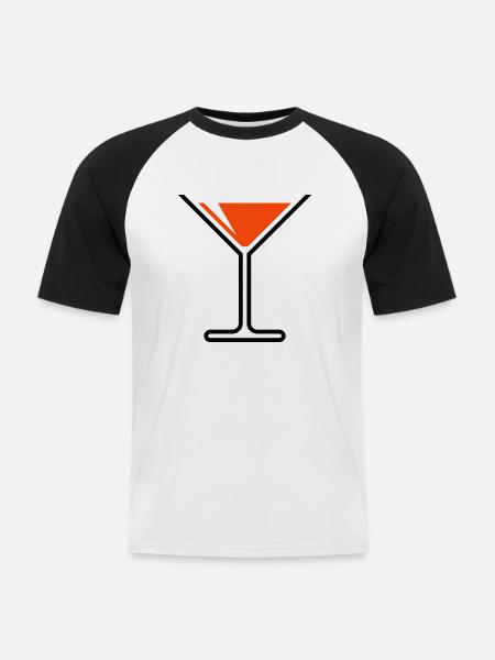 XUrlaubspass (Orange) - T-shirt baseball manches courtes Homme - blanc/noir