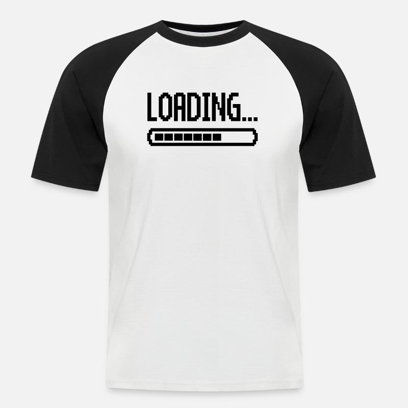 loading ladebalken - Männer Baseball-T-Shirt - Weiß/Schwarz