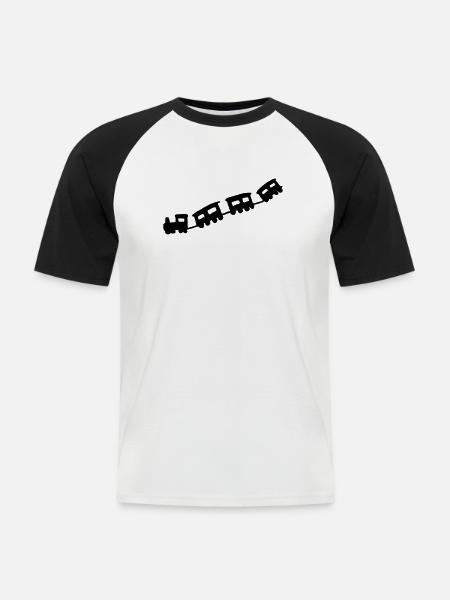 train - Men's Baseball T-Shirt - white/black