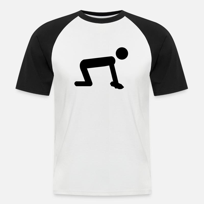 putzen - Männer Baseball-T-Shirt - Weiß/Schwarz