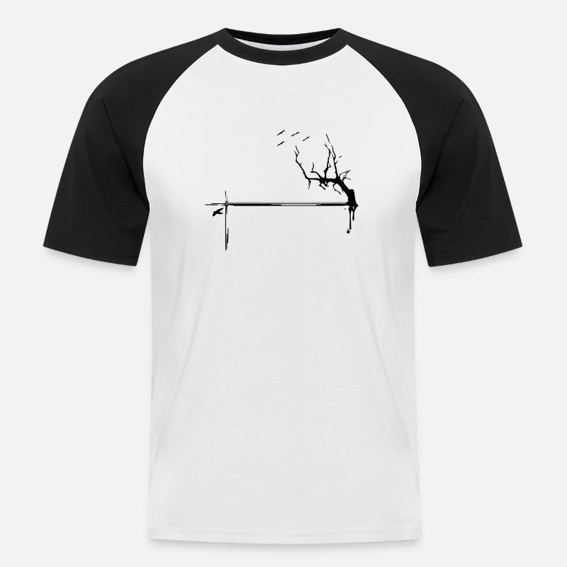 bird - Männer Baseball-T-Shirt - Weiß/Schwarz