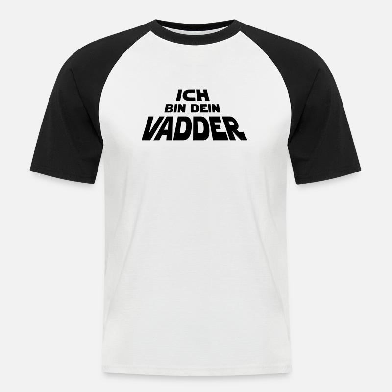 Ich bin dein Vadder - Männer Baseball-T-Shirt - Weiß/Schwarz