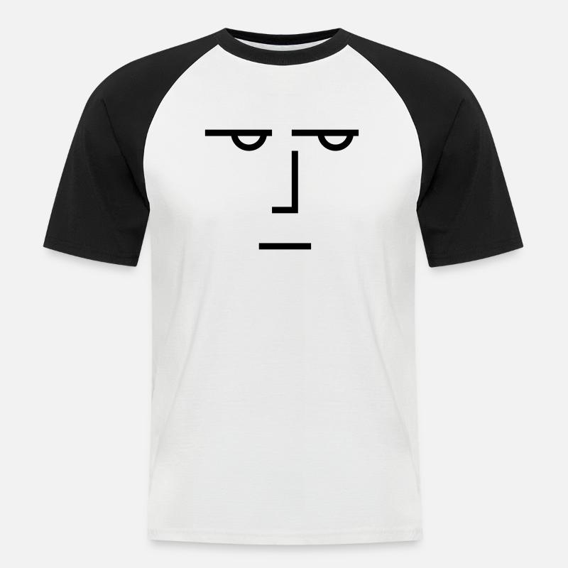 Ein ernster Blick - Männer Baseball-T-Shirt - Weiß/Schwarz